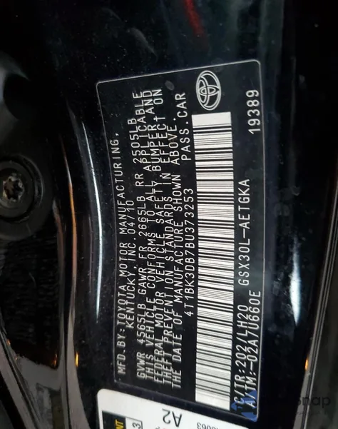 2011 Toyota Avalon Base z USA, uszkodzony, nr VIN 4T1BK3DB7BU373253